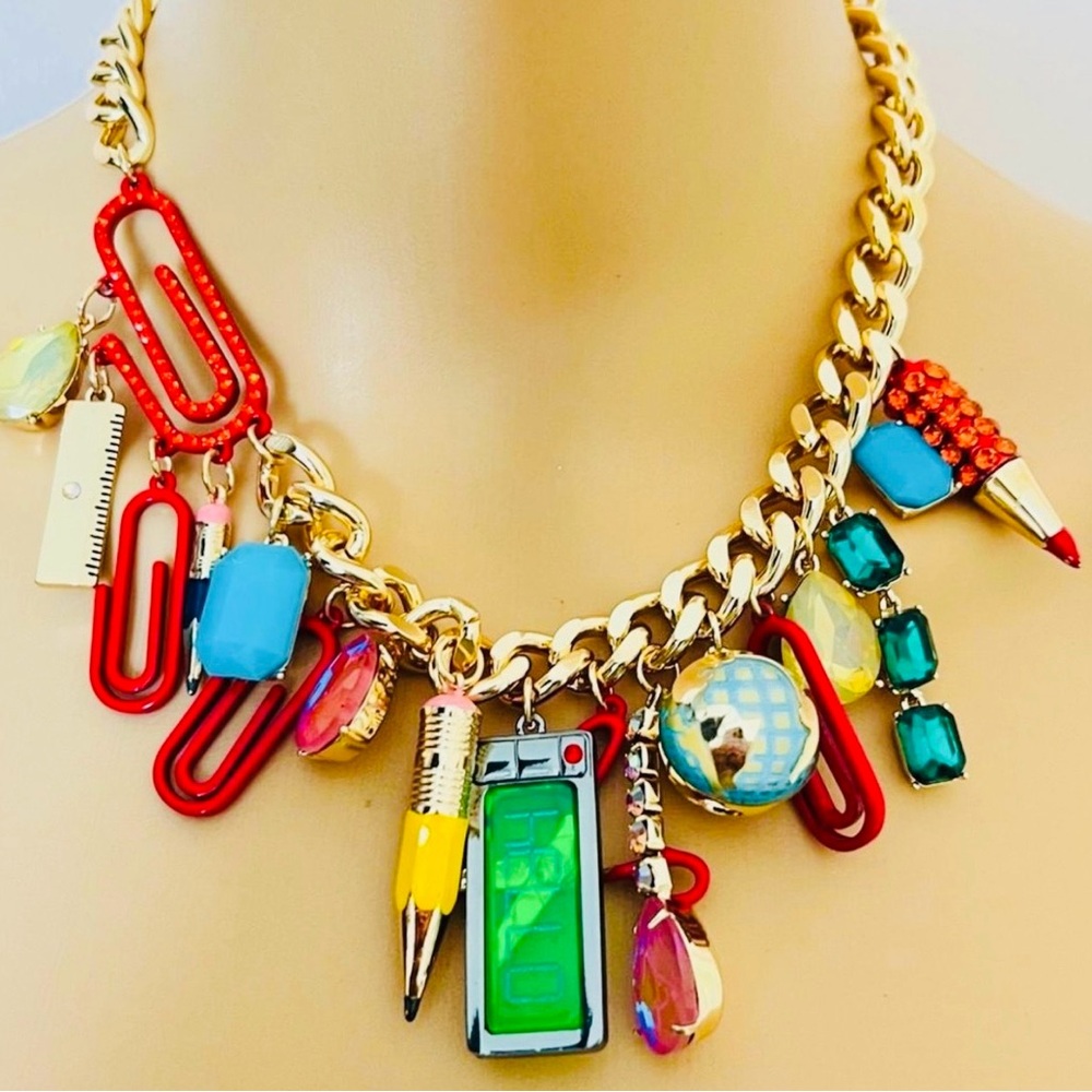 Betsey Johnson Multicolor Charm Necklace